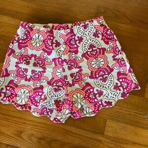 Vibrant Pink and Orange Patterned Women's Shorts